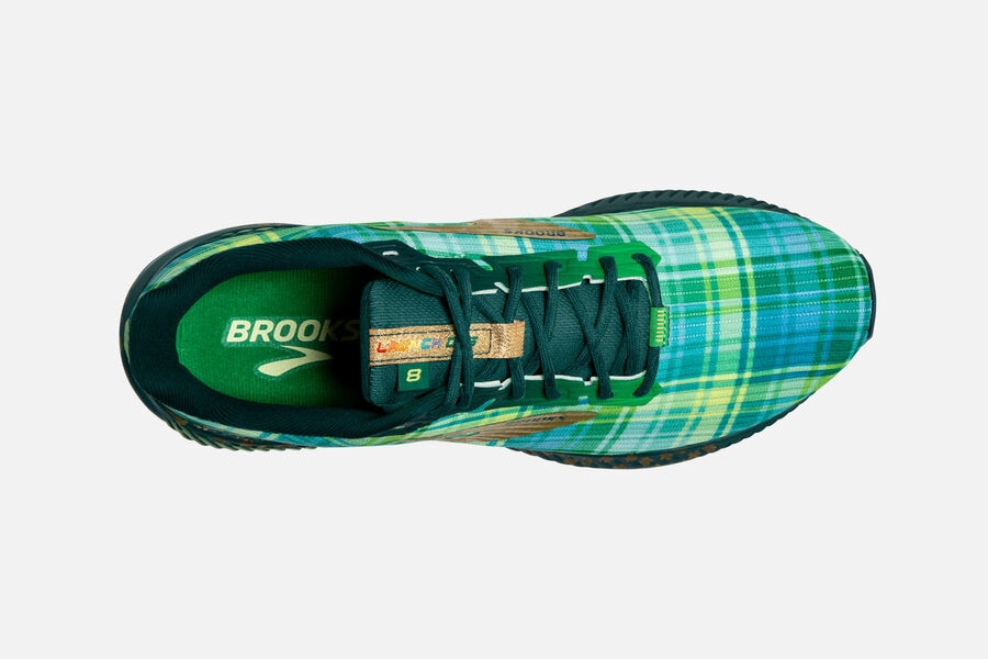 Brooks Launch GTS 8 Road Running Shoes - Mens - Green/Gold - OC8750641